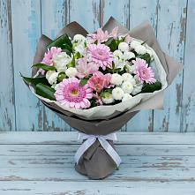 Букет цветов из:  Герберы, Альстромерии и Хризантемы в Щёлково