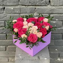Цветочная композиция из Розы в коробке в Щёлково