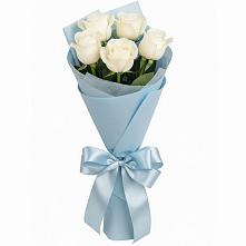 Букет 5 Белых роз Проуд в Щёлково