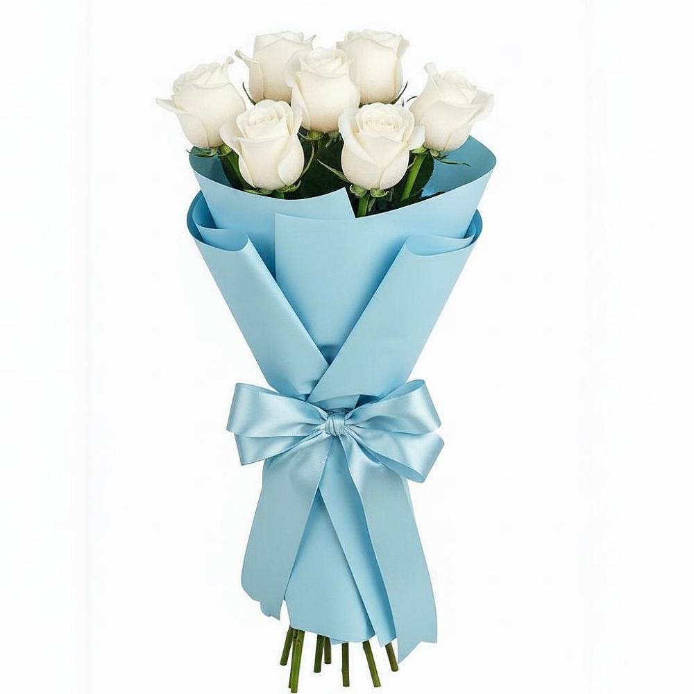 Букет 7 белых роз Проуд в Щёлково