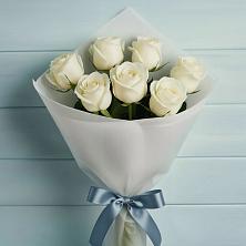 Букет 7 Белых роз Эдлесс Лав в Щёлково