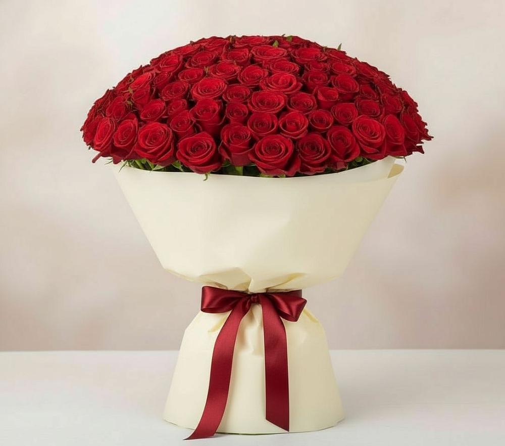 Букет 101 Красная роза Милано в Щёлково