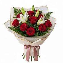 Букет цветов из:  Лилии и Розы в Щёлково