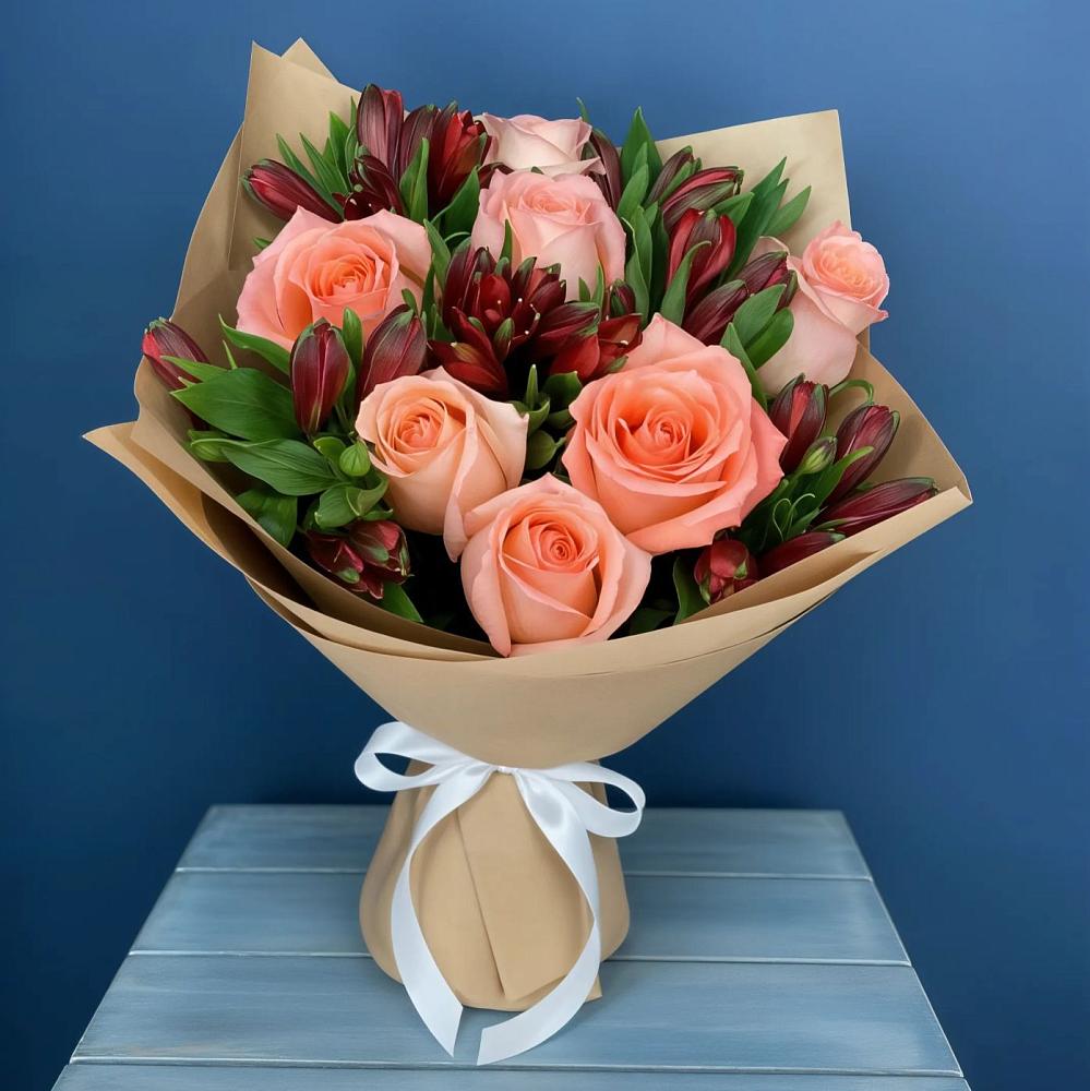 Букет цветов из: Розы и Альстромерии в Щёлково