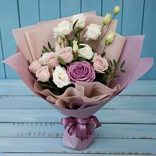 Букет цветов из:  Розы и Лизиантусы в Щёлково