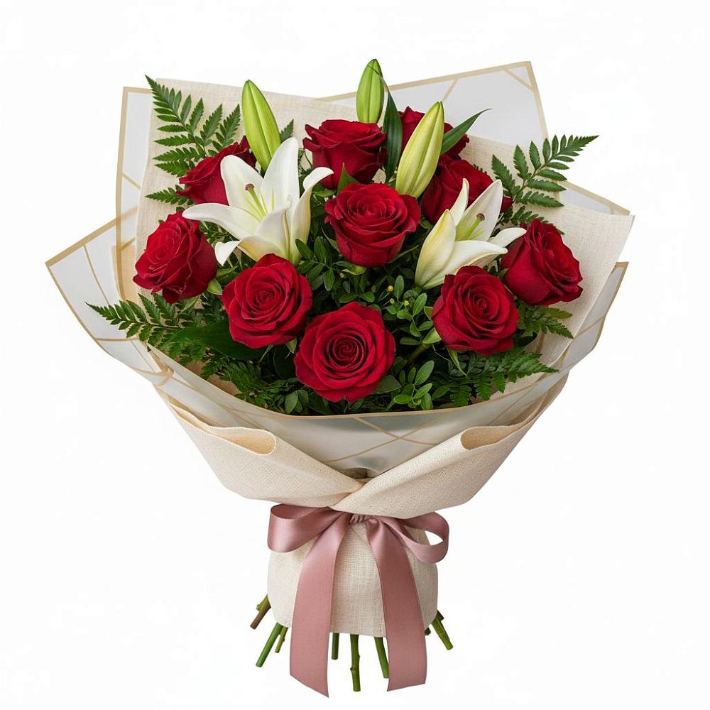 Букет цветов из: Лилии и Розы в Щёлково