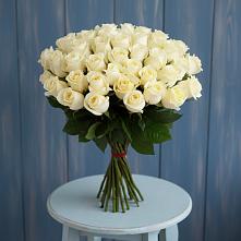 Букет 51 Белая роза Эдлесс Лав в Щёлково