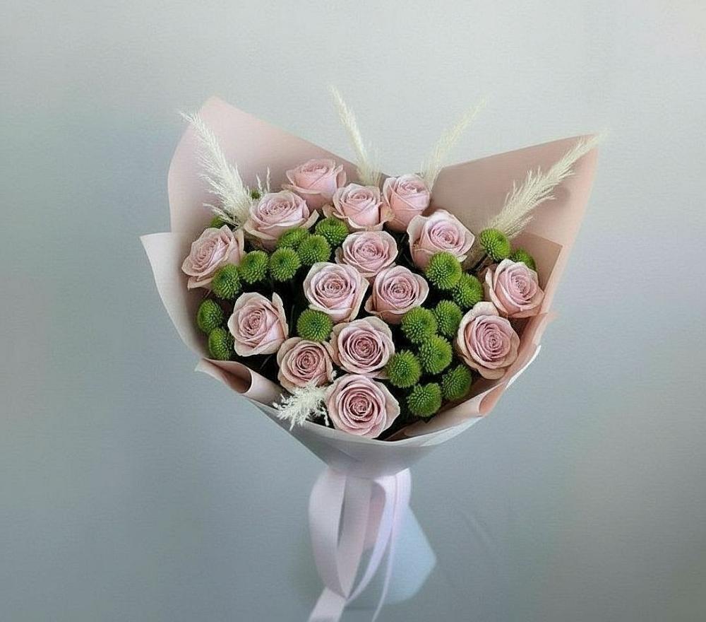 Букет цветов из: Розы и Хризантемы в Щёлково