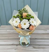 Букет цветов из:  Герберы, Розы и Хризантемы в Щёлково